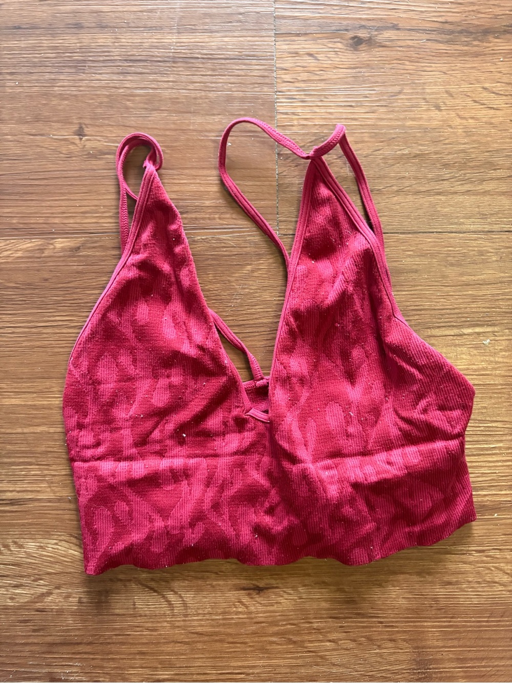 Everyday Support Red Ribbed Bralette